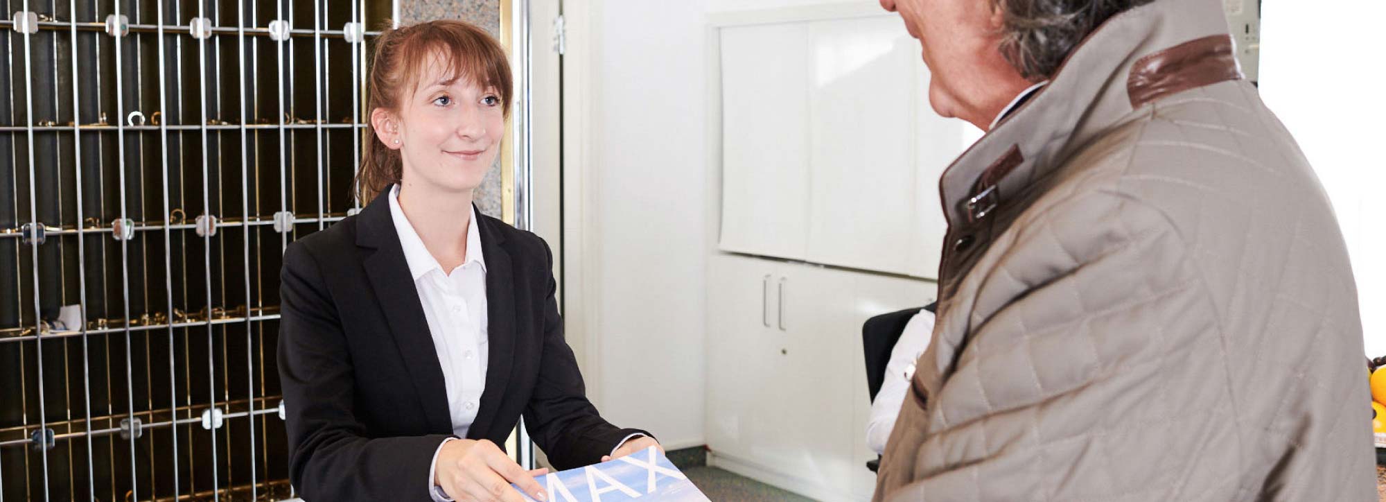 Begrüßung an der Rezeption